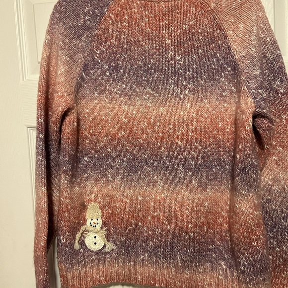 Talbots vintage Winter/Christmas Sweater, size XL, shades of pink and white. - Picture 4 of 12